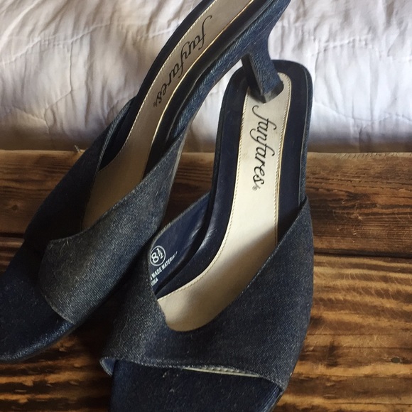 fanfares Shoes Fanfares Pumps Barely Worn Denim Blue Poshmark